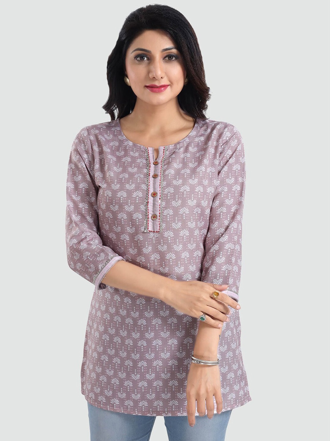 Saree Swarg Pink Quirky Printed Kurti