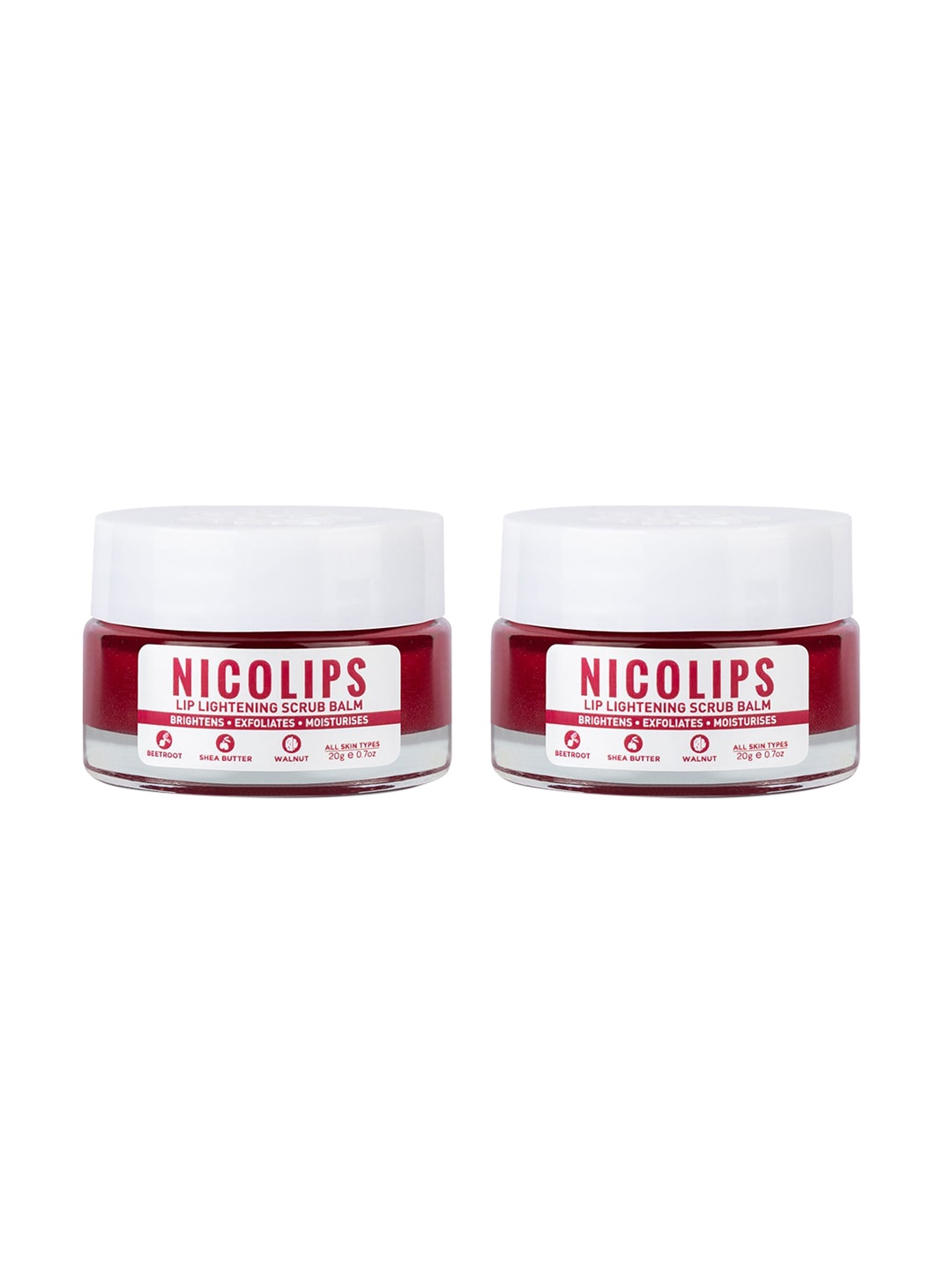 Bella Vita Organic Set of 2 NicoLips Lip Brightening Scrub Balm with Beetroot - 20g each, Red
Bella Vita Organic Set of 2 NicoLips Lip Brightening Scrub Balm with Beetroot - 20g each, Red