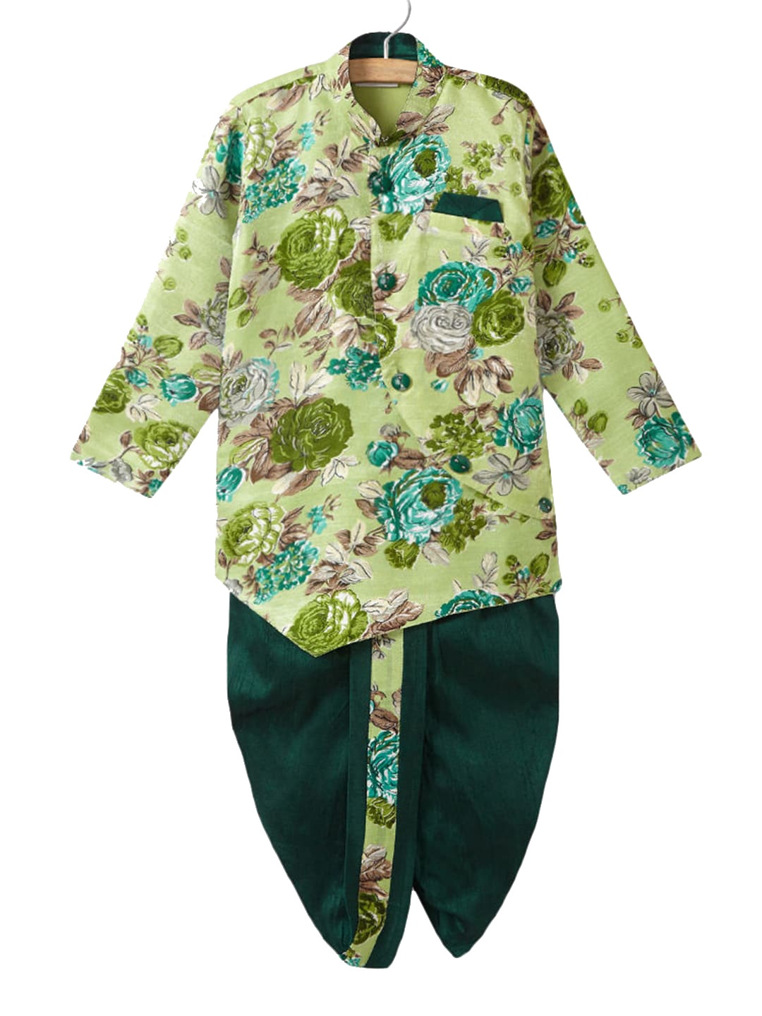 Hopscotch Boys Green Floral Embroidered Angrakha Pure Silk Kurti with Trousers & With Dupatta
Hopscotch Boys Green Floral Embroidered Angrakha Pure Silk Kurti with Trousers & With Dupatta