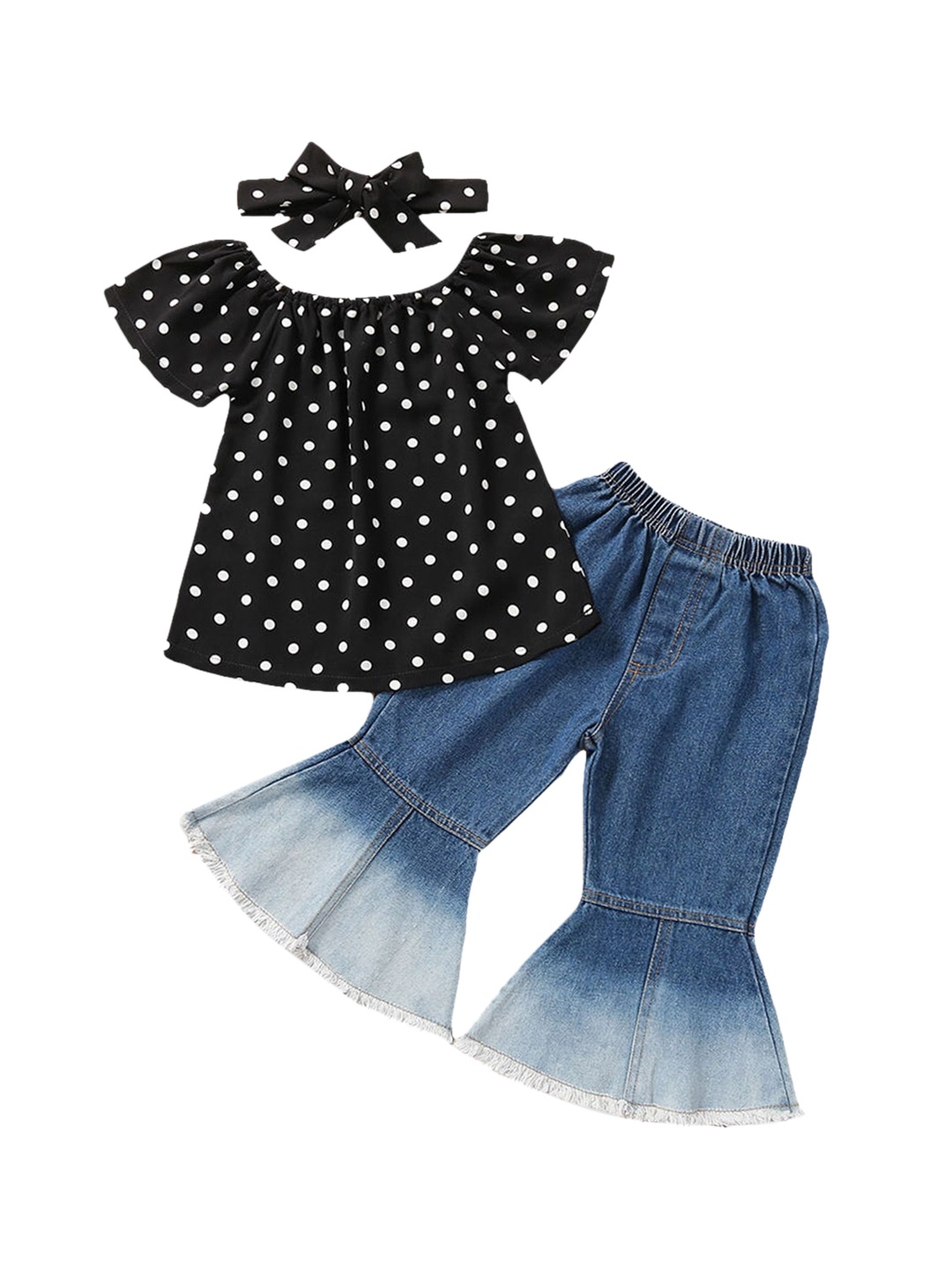 Hopscotch Girls Black Clothing Set