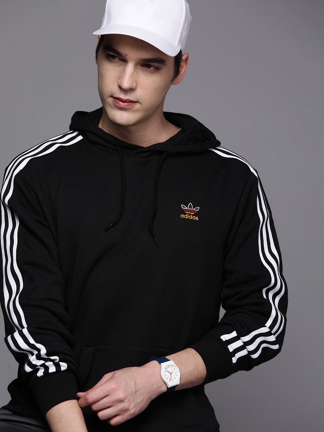 ADIDAS Originals Men Red Cotton Sustainable 3-Stripes Germany Hoodie Sweatshirt, Black
ADIDAS Originals Men Red Cotton Sustainable 3-Stripes Germany Hoodie Sweatshirt, Black