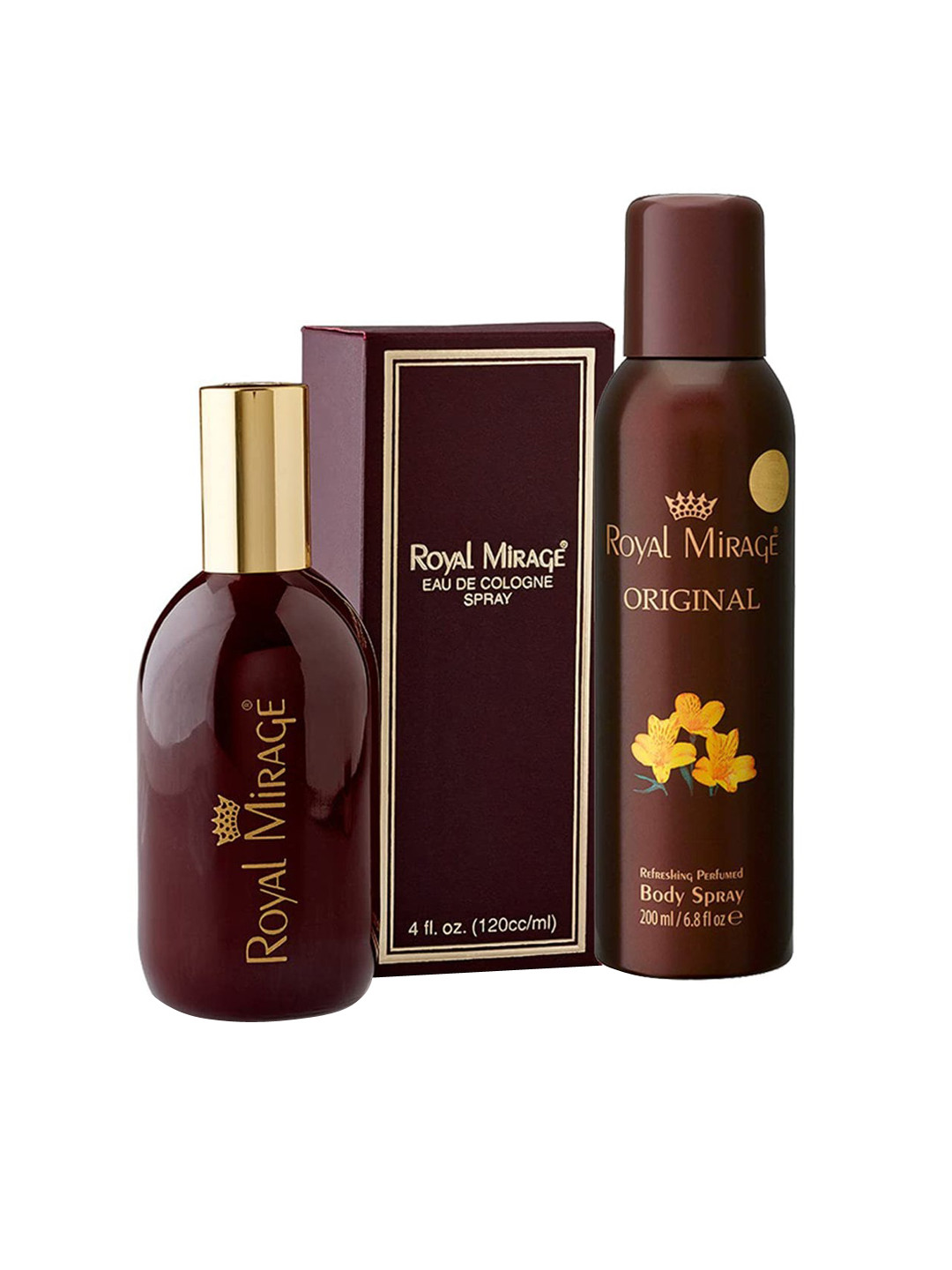 Royal Mirage Men Classic Original Gift Set - Eau de Cologne 120ml & Deodorant 200ml, Brown
Royal Mirage Men Classic Original Gift Set - Eau de Cologne 120ml & Deodorant 200ml, Brown