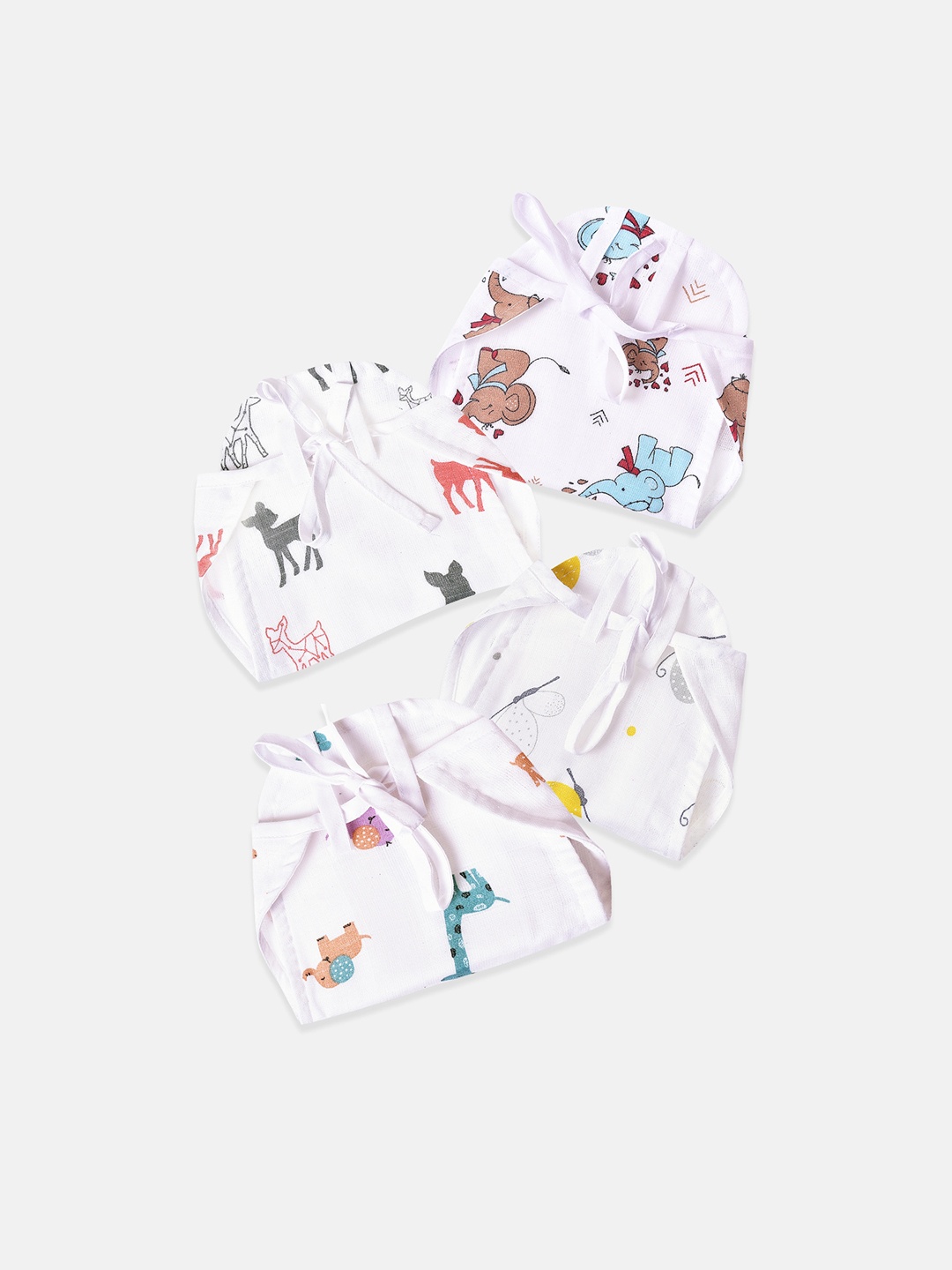 The Boo Boo Club Infants Pack Of 4 Printed Sustainable Organic Cotton Muslin Nappies, Multi
The Boo Boo Club Infants Pack Of 4 Printed Sustainable Organic Cotton Muslin Nappies, Multi