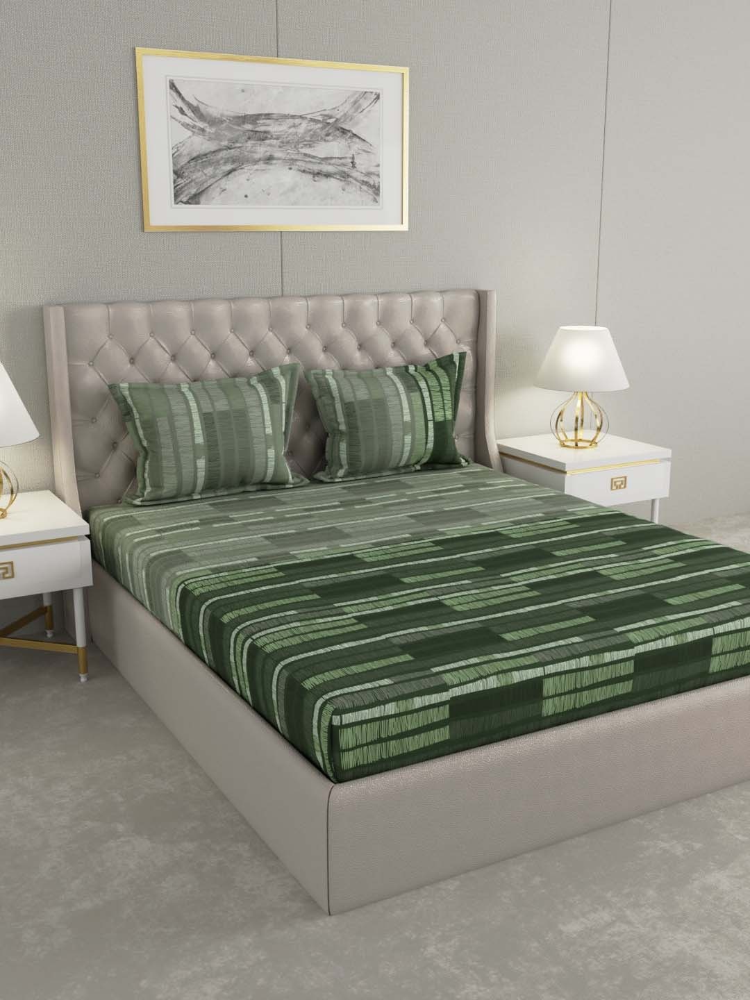 Raymond Home Unisex Green Bedsheets