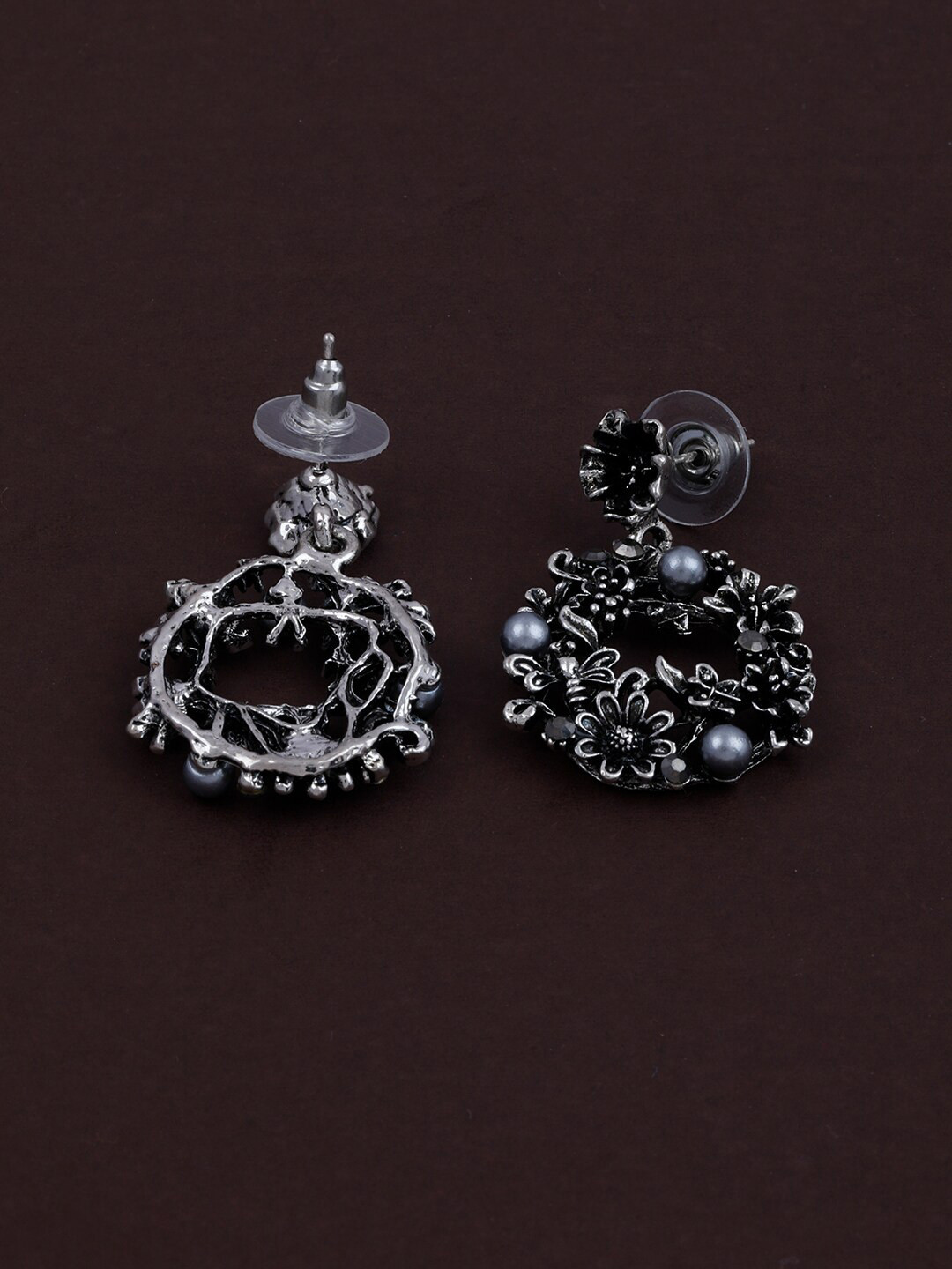 Silver Shine Black Contemporary Chandbalis Earrings
Silver Shine Black Contemporary Chandbalis Earrings