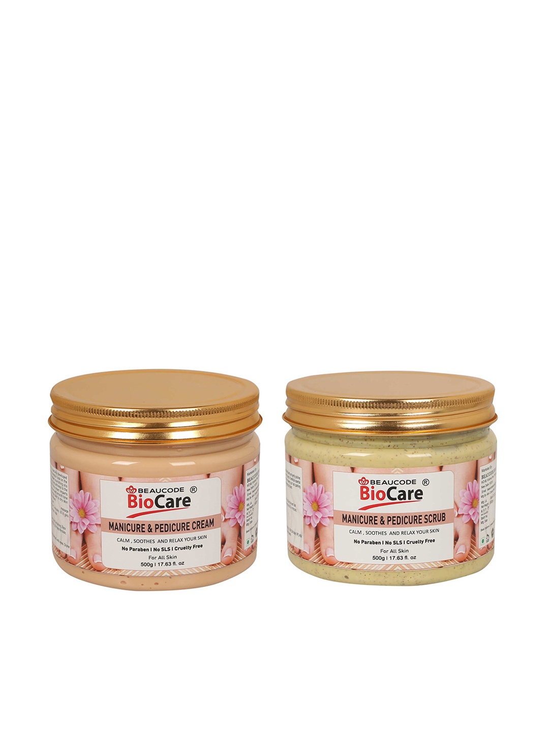 BEAUCODE BIOCARE Set of Manicure & Pedicure Cream & Gel for All Skin Types - 500g each, Beige
BEAUCODE BIOCARE Set of Manicure & Pedicure Cream & Gel for All Skin Types - 500g each, Beige