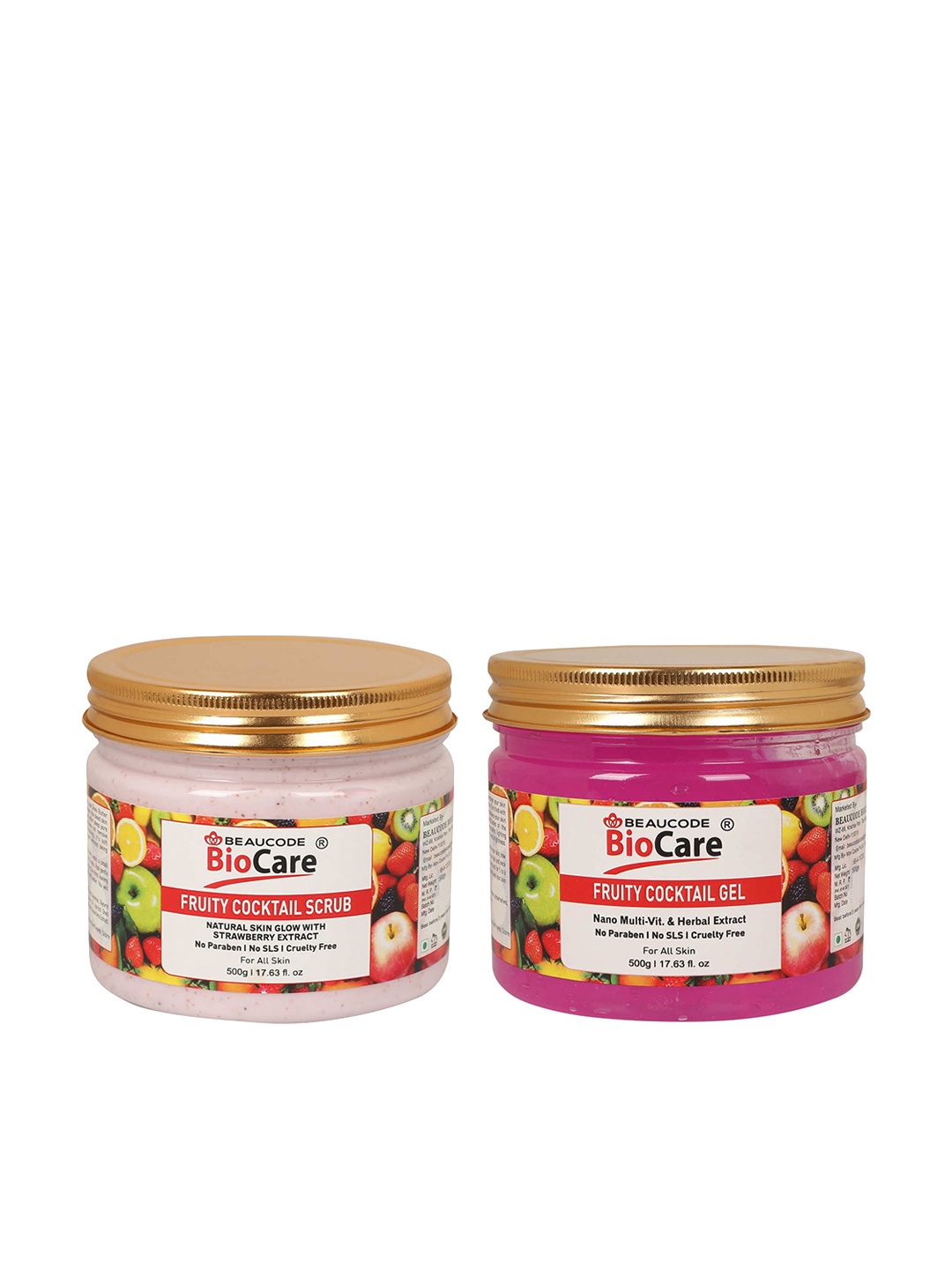 BEAUCODE BIOCARE unisex Set of Fruity Cocktail Scrub & Gel For All Skin Types - 500g each, Pink
BEAUCODE BIOCARE unisex Set of Fruity Cocktail Scrub & Gel For All Skin Types - 500g each, Pink