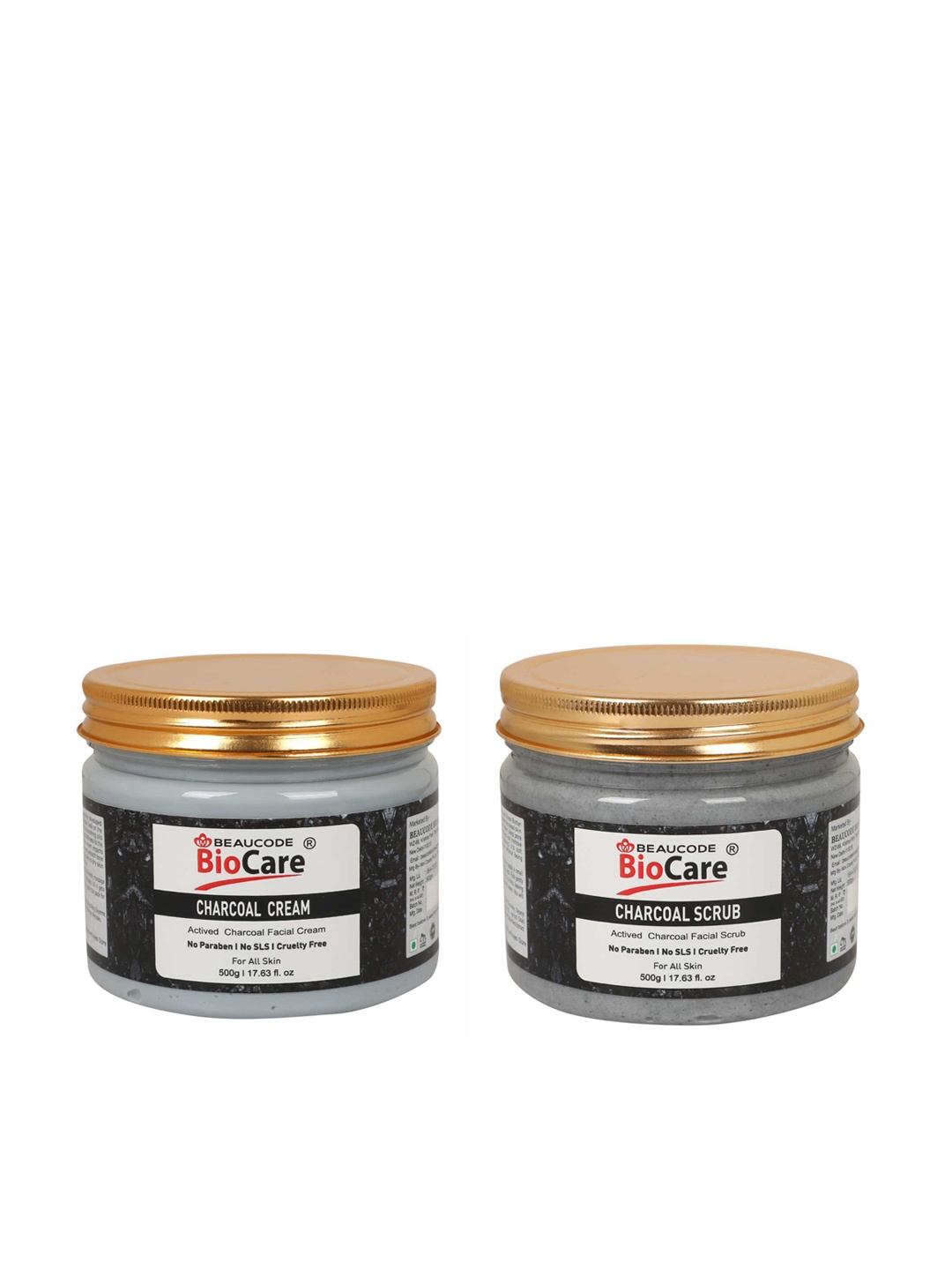 BEAUCODE BIOCARE Set of 2 Activated Charcoal Facial Cream & Scrub - 500 g Each, Black
BEAUCODE BIOCARE Set of 2 Activated Charcoal Facial Cream & Scrub - 500 g Each, Black