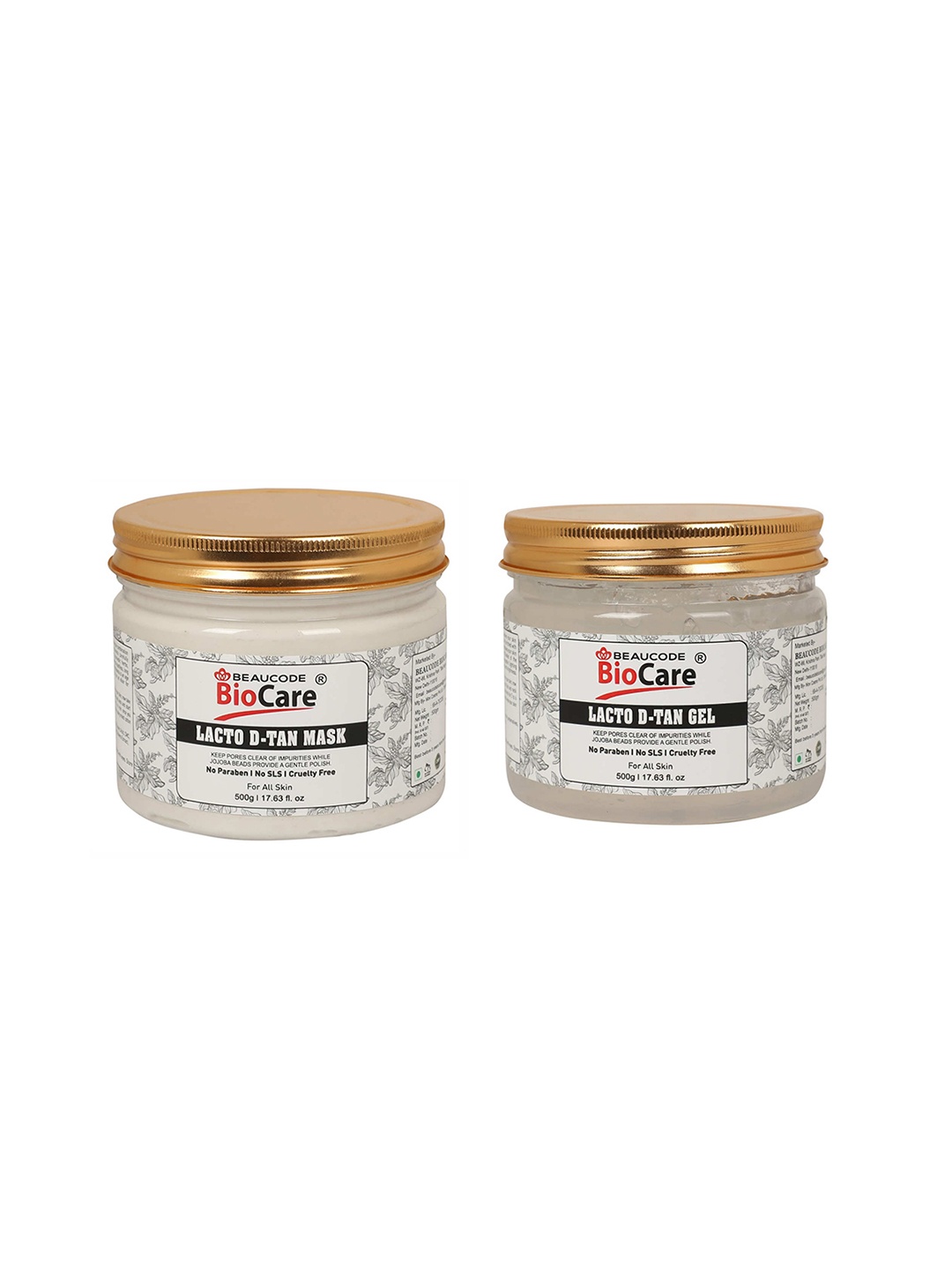 BEAUCODE BIOCARE Pack Of 2 BioCare Lacto D-Tan Face and Body Gel and Mask - 500gms Each, White
BEAUCODE BIOCARE Pack Of 2 BioCare Lacto D-Tan Face and Body Gel and Mask - 500gms Each, White