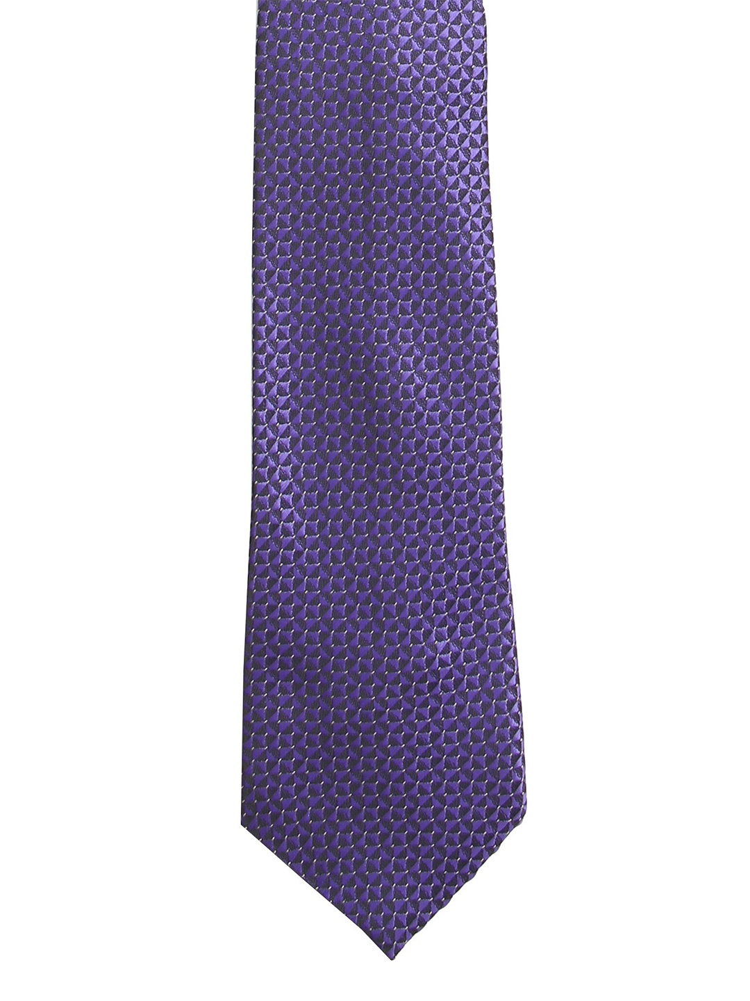 Calvadoss Men Purple & Black Woven Design Broad Tie
