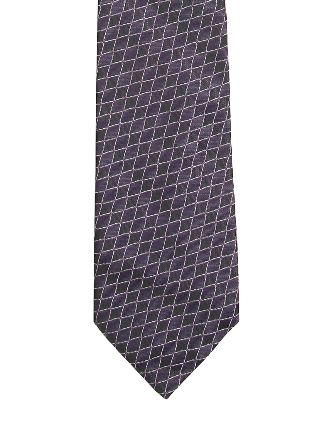Calvadoss Men Purple & White Checked Broad Tie