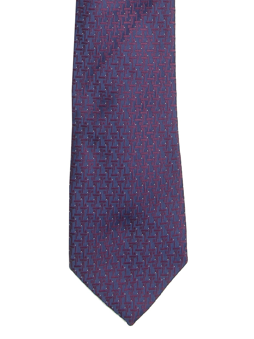 Calvadoss Men Purple Woven Design Broad Tie