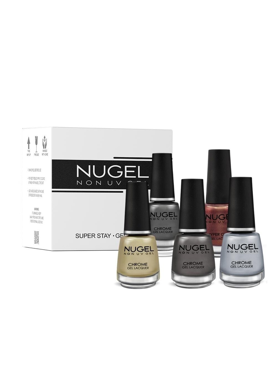 NUGEL Set of 5 Super Stay Chrome Non-UV Gel Nail Lacquer - Metal Collection, Metallic
NUGEL Set of 5 Super Stay Chrome Non-UV Gel Nail Lacquer - Metal Collection, Metallic