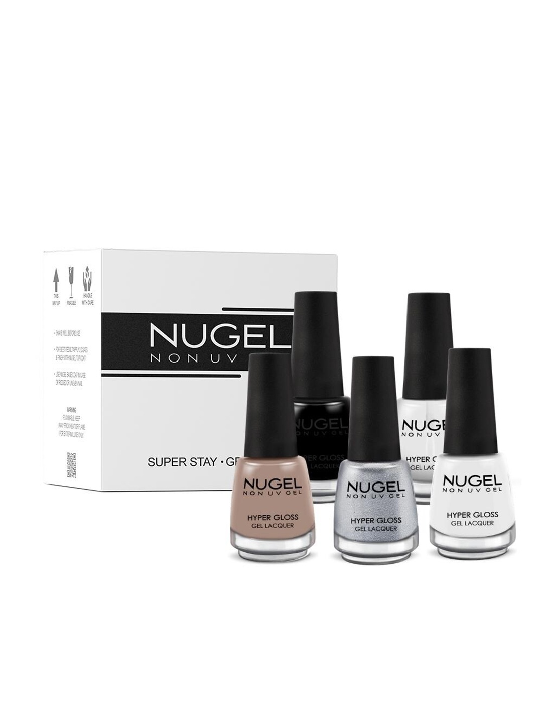 NUGEL Set of 5 Super Stay Hyper Gloss Non-UV Gel Nail Lacquer - Classic Manicure, Black
NUGEL Set of 5 Super Stay Hyper Gloss Non-UV Gel Nail Lacquer - Classic Manicure, Black