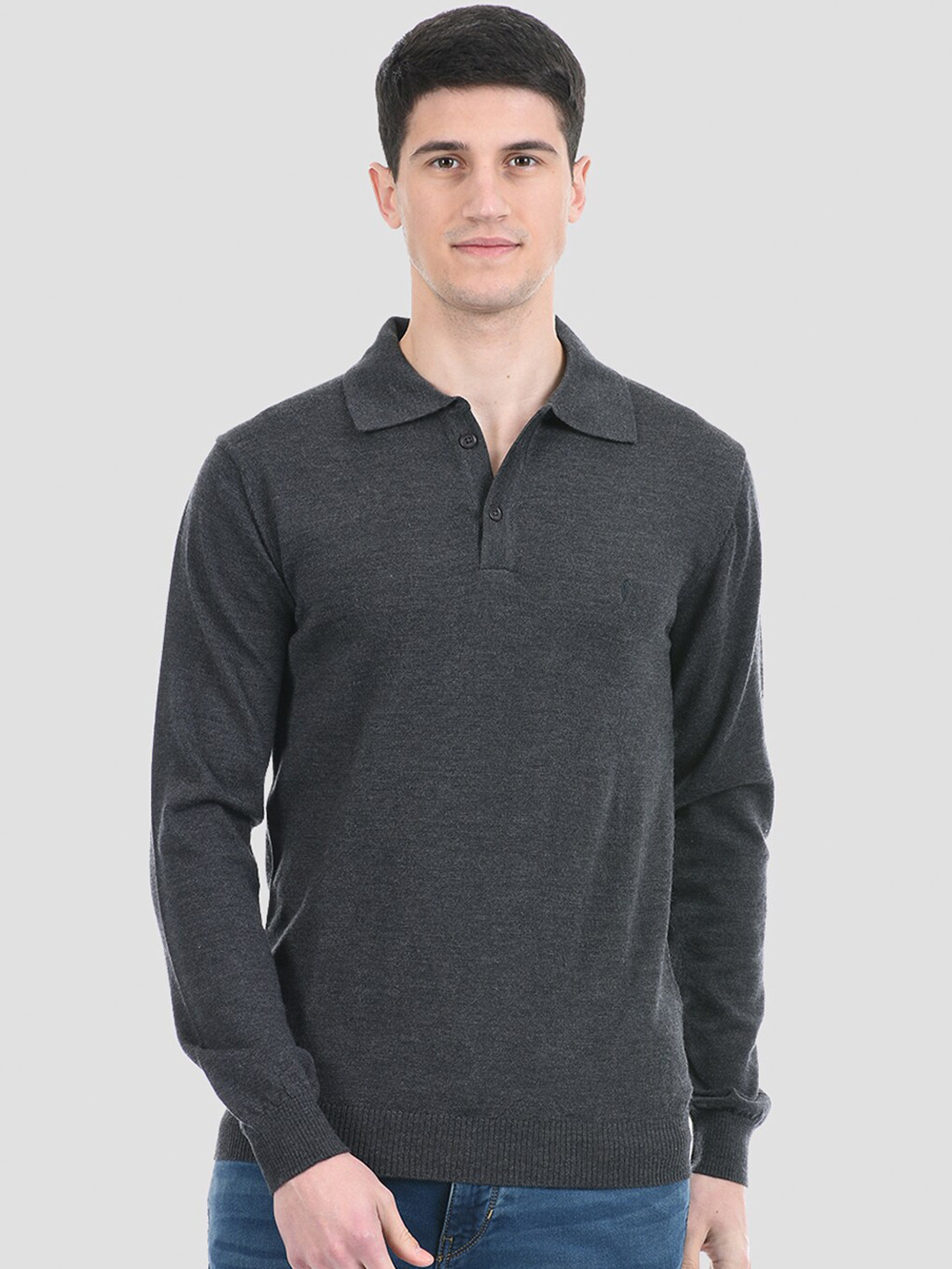 PORTOBELLO Men Grey Solid Pullover 
PORTOBELLO Men Grey Solid Pullover