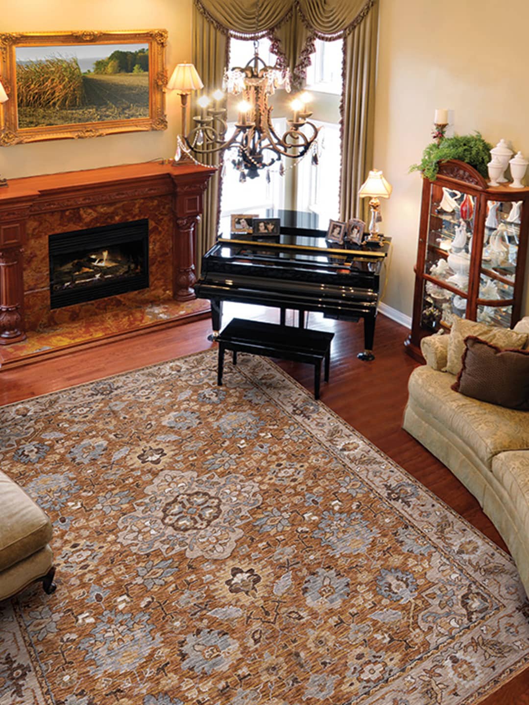 DDecor Brown Traditional Rectangular Polypropylene Carpet