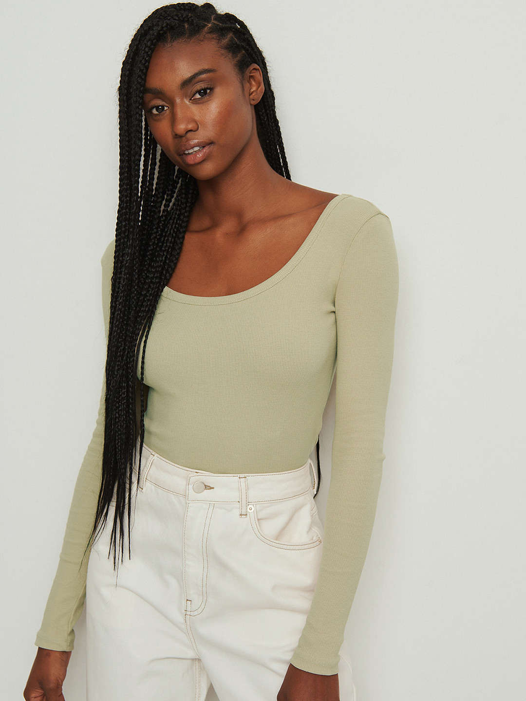 NA-KD Women Green Solid Knitted Top 
NA-KD Women Green Solid Knitted Top