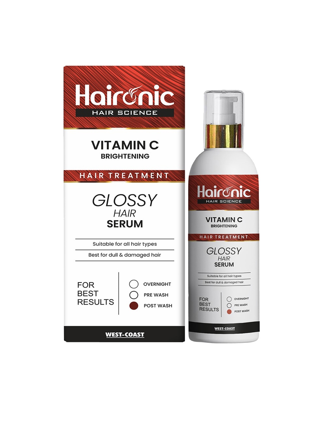 Haironic Vitamin C Hair Brightening Treatment Hair Serum for Dull & Damaged Hair - 100 ml, White
Haironic Vitamin C Hair Brightening Treatment Hair Serum for Dull & Damaged Hair - 100 ml, White
