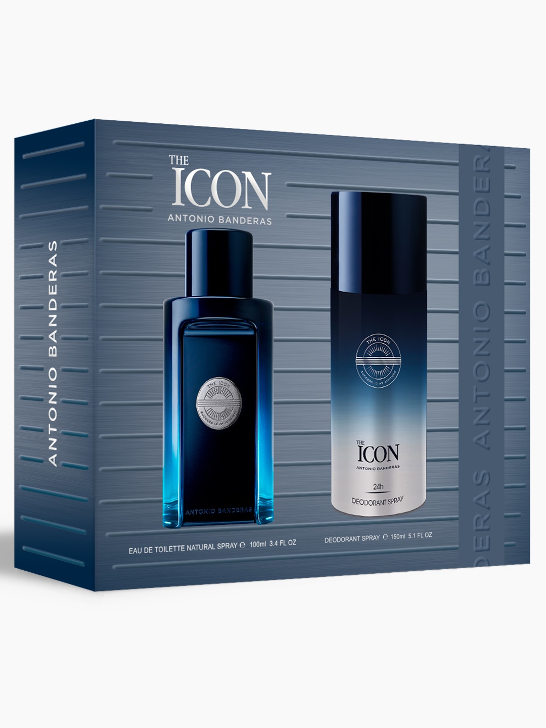 Antonio Banderas Men Set of The Icon Eau De Toilette 100 ml & Deodorant Spray 150 ml, Blue
Antonio Banderas Men Set of The Icon Eau De Toilette 100 ml & Deodorant Spray 150 ml, Blue