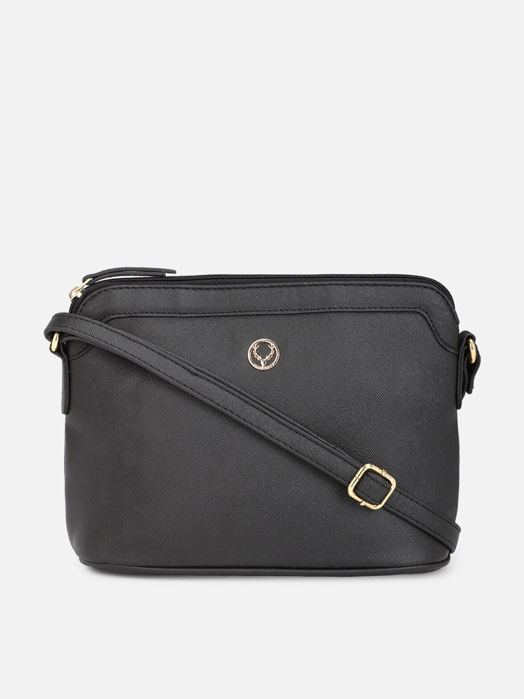 Allen Solly Grey PU Structured Sling Bag