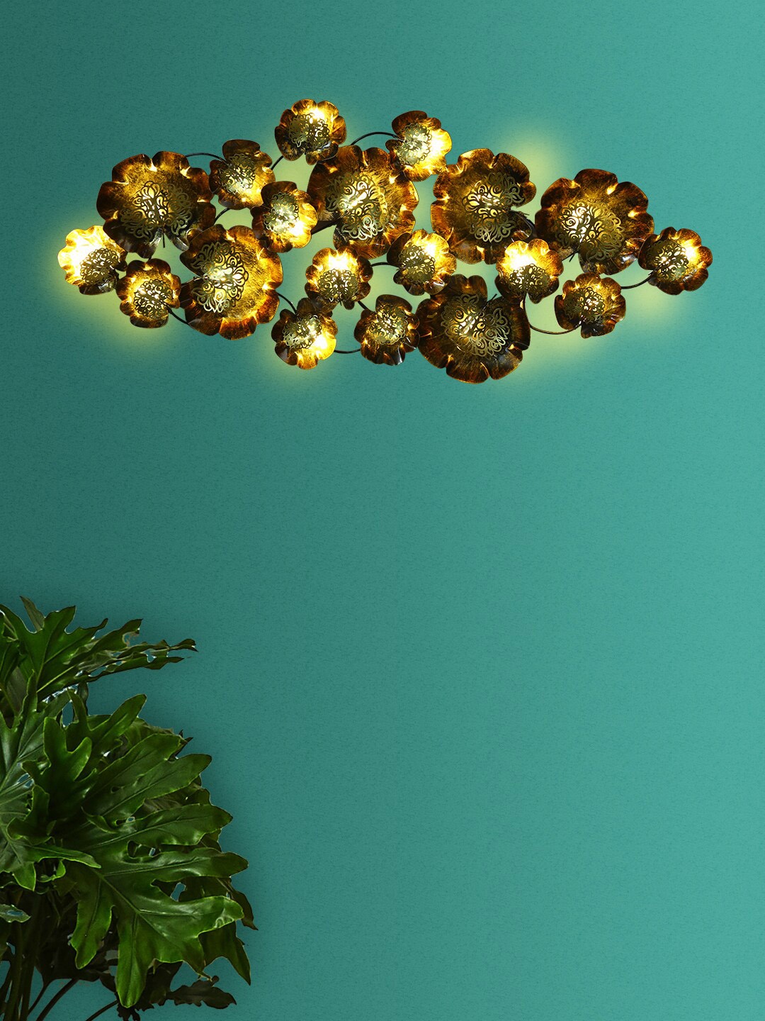 Aapno Rajasthan Gold-Toned Contemporary Antique Metal Wall Decor