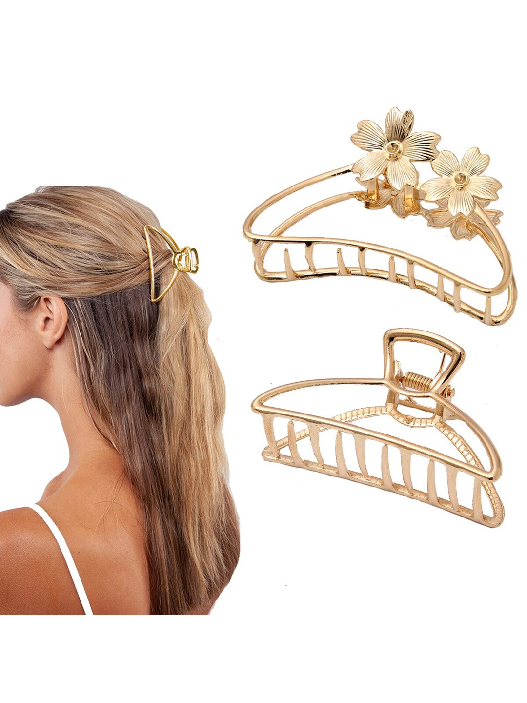 VAGHBHATT Women Gold-Toned Claw Clip