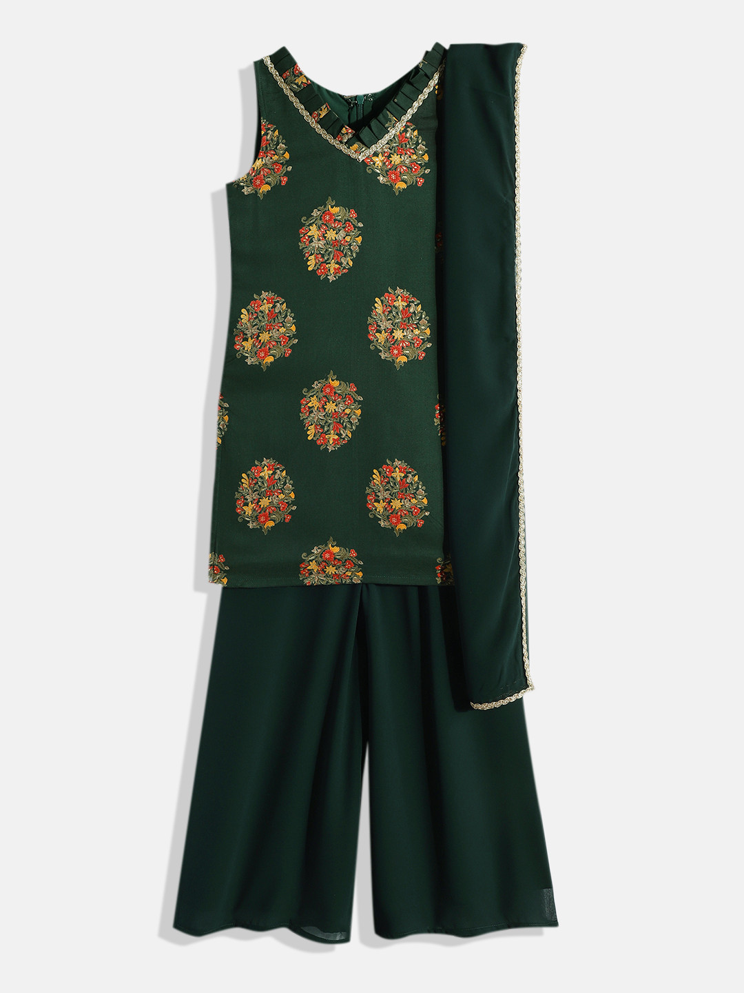 Ethnovog Girls Green Ethnic Motifs Printed Gotta Patti Kurta with Palazzos With Dupatta
Ethnovog Girls Green Ethnic Motifs Printed Gotta Patti Kurta with Palazzos With Dupatta