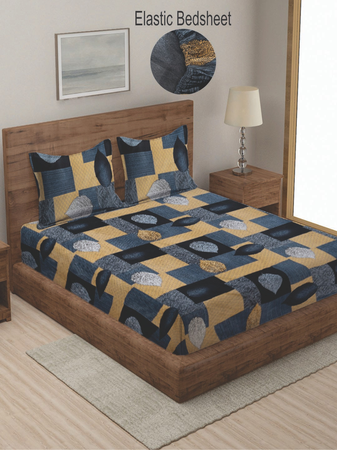 KLOTTHE Floral 300 TC Fitted King Bedsheet with 2 Pillow Covers, Blue
KLOTTHE Floral 300 TC Fitted King Bedsheet with 2 Pillow Covers, Blue