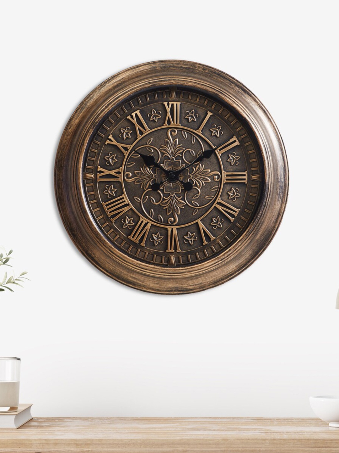 Home Centre Brown Traditional Wall Clock