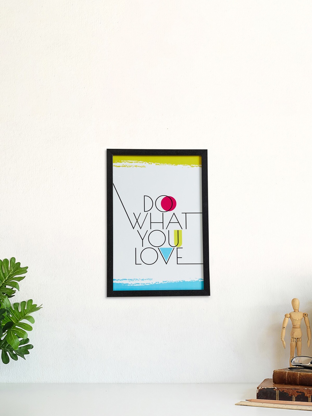 Home Centre White Printed Glass Picture Frame
