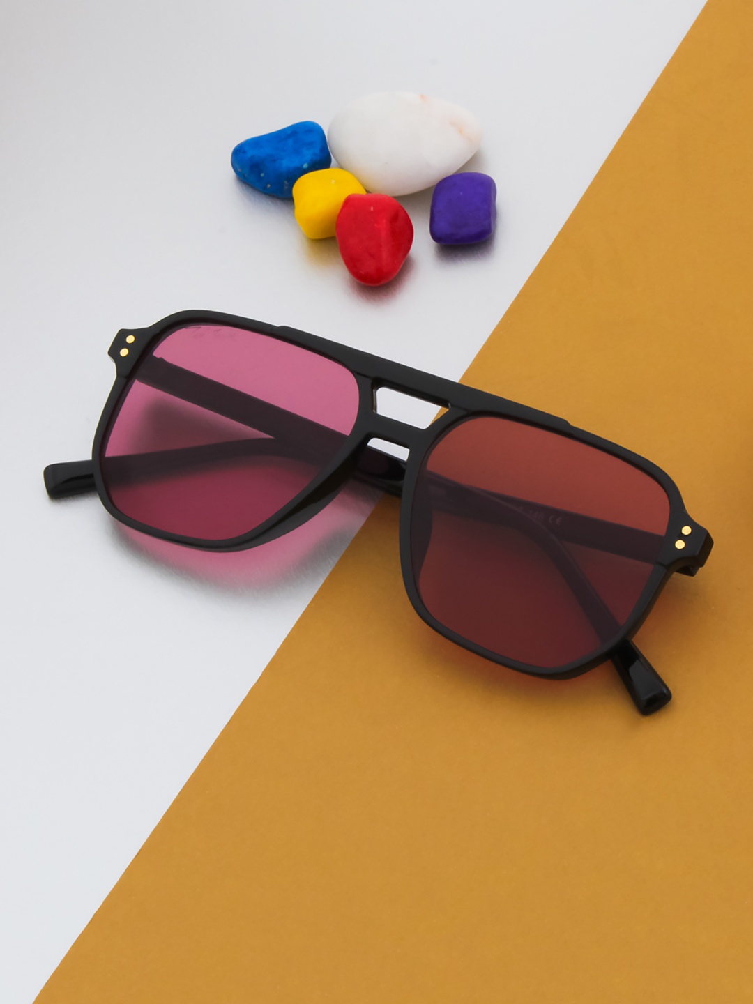 Ted Smith Unisex Pink Lens & Black Aviator Sunglasses with UV Protected Lens
Ted Smith Unisex Pink Lens & Black Aviator Sunglasses with UV Protected Lens