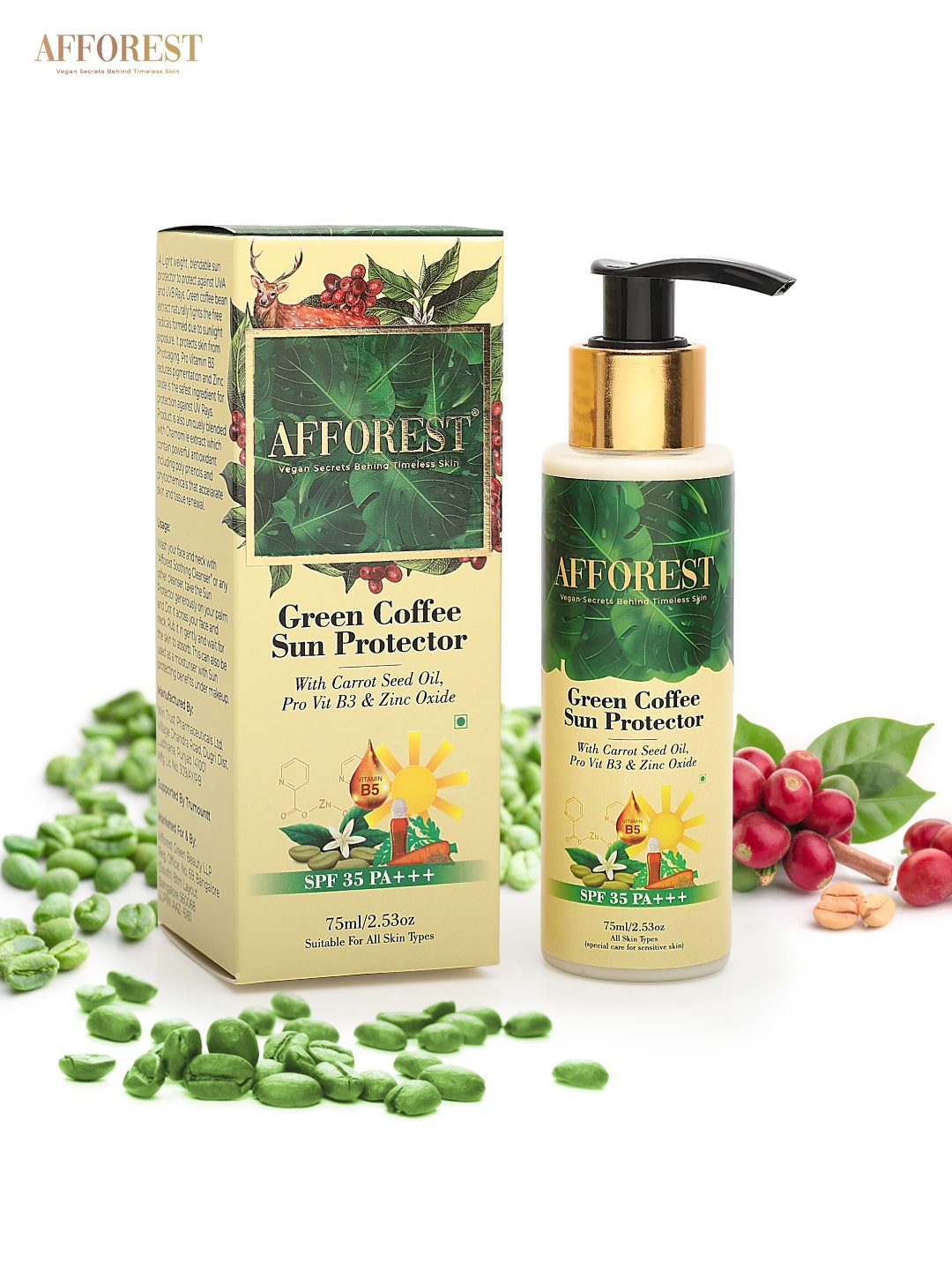 AFFOREST Green Coffee Sun Protector Sunscreen with Carrot Seed Oil - 75 ml, Off white
AFFOREST Green Coffee Sun Protector Sunscreen with Carrot Seed Oil - 75 ml, Off white