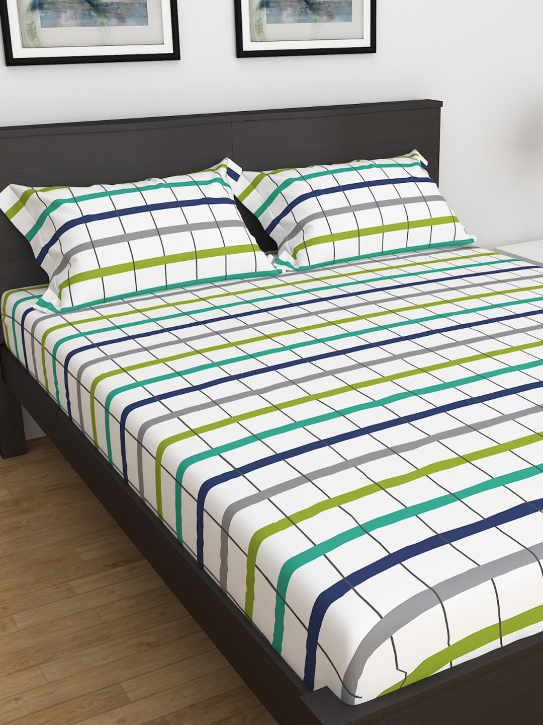 Home Centre Bouquet Multicolour Checked Cotton King Fitted Bedsheet Set - 180x195cm - 3Pcs, Multi
Home Centre Bouquet Multicolour Checked Cotton King Fitted Bedsheet Set - 180x195cm - 3Pcs, Multi