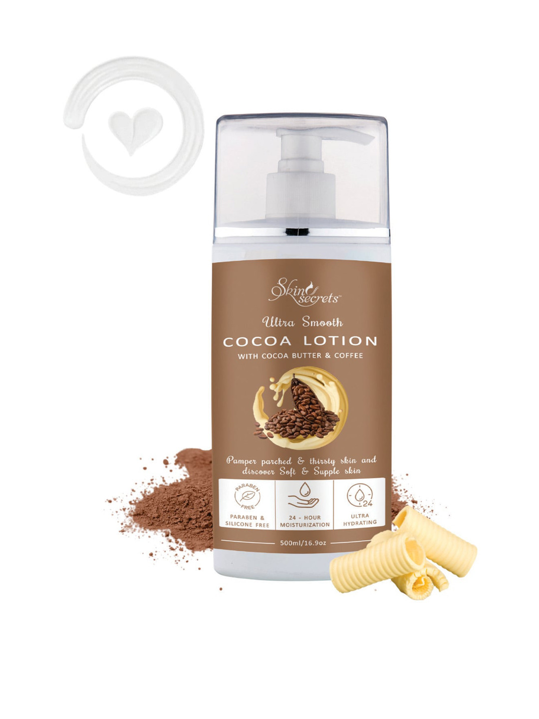 Skin Secrets Ultra Smooth Cocoa Body Lotion with Cocoa Butter & Coffee - 500 ml, Brown
Skin Secrets Ultra Smooth Cocoa Body Lotion with Cocoa Butter & Coffee - 500 ml, Brown