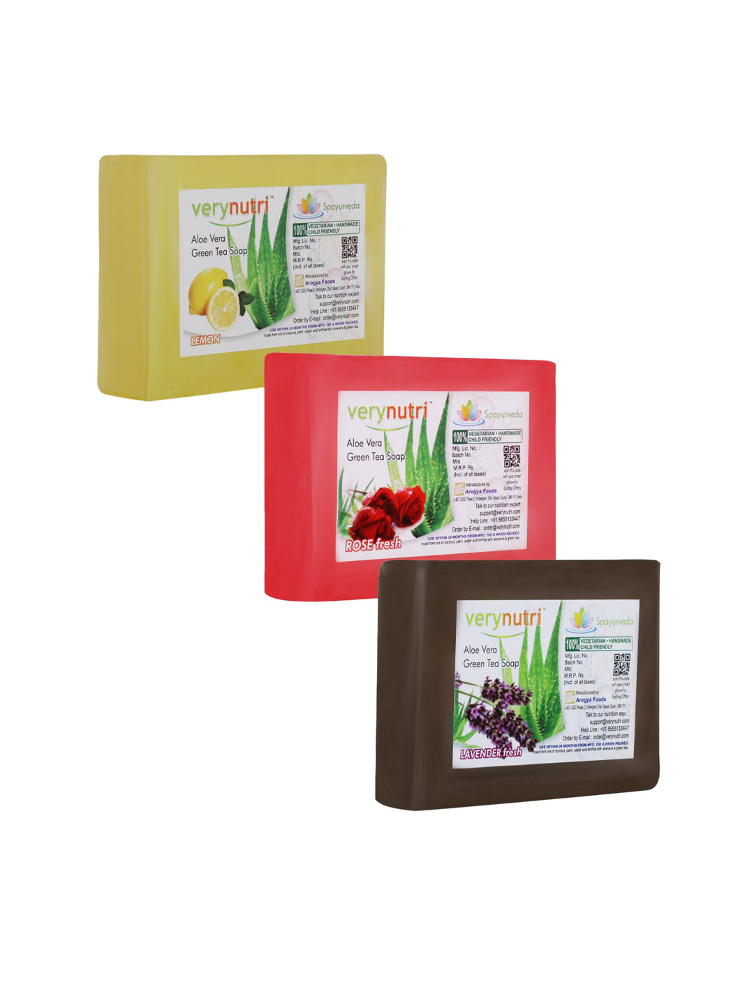 verynutri Set of 3 Aloevera & Green Tea Handmade Soaps - 100 g each, Yellow
verynutri Set of 3 Aloevera & Green Tea Handmade Soaps - 100 g each, Yellow
