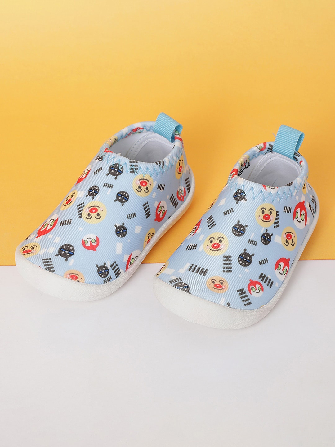 max Boys Blue Woven Design Slip-On Sneakers