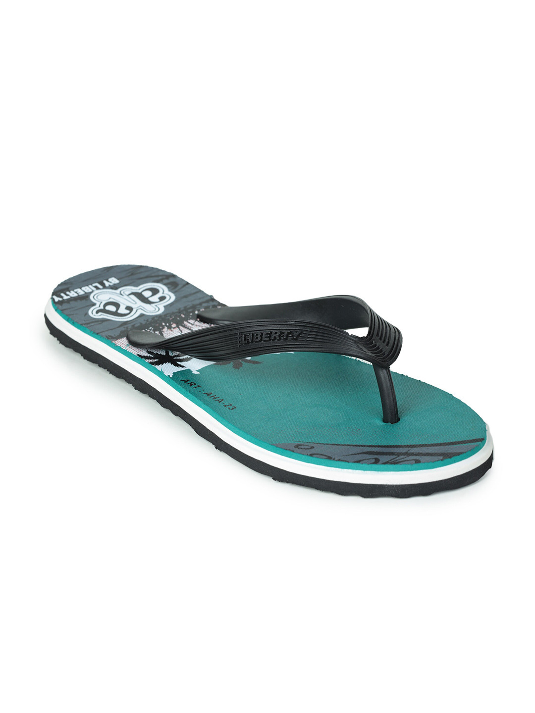 Liberty Men Green & Black Printed Thong Flip-Flops 
Liberty Men Green & Black Printed Thong Flip-Flops
