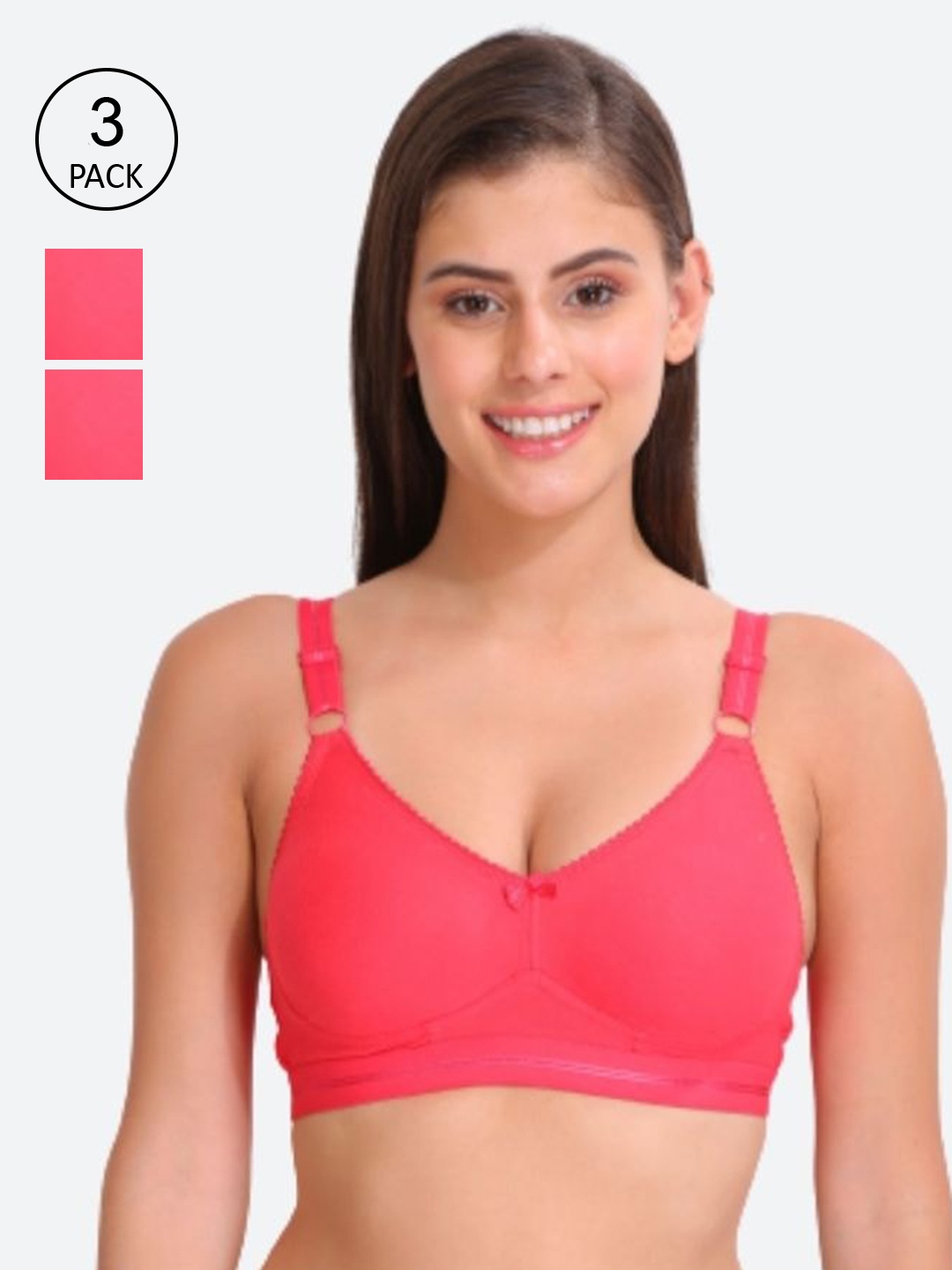 Innocence Pack of 3 Solid Non Wired Full Coverage Non Padded Everyday Bra, Pink
Innocence Pack of 3 Solid Non Wired Full Coverage Non Padded Everyday Bra, Pink