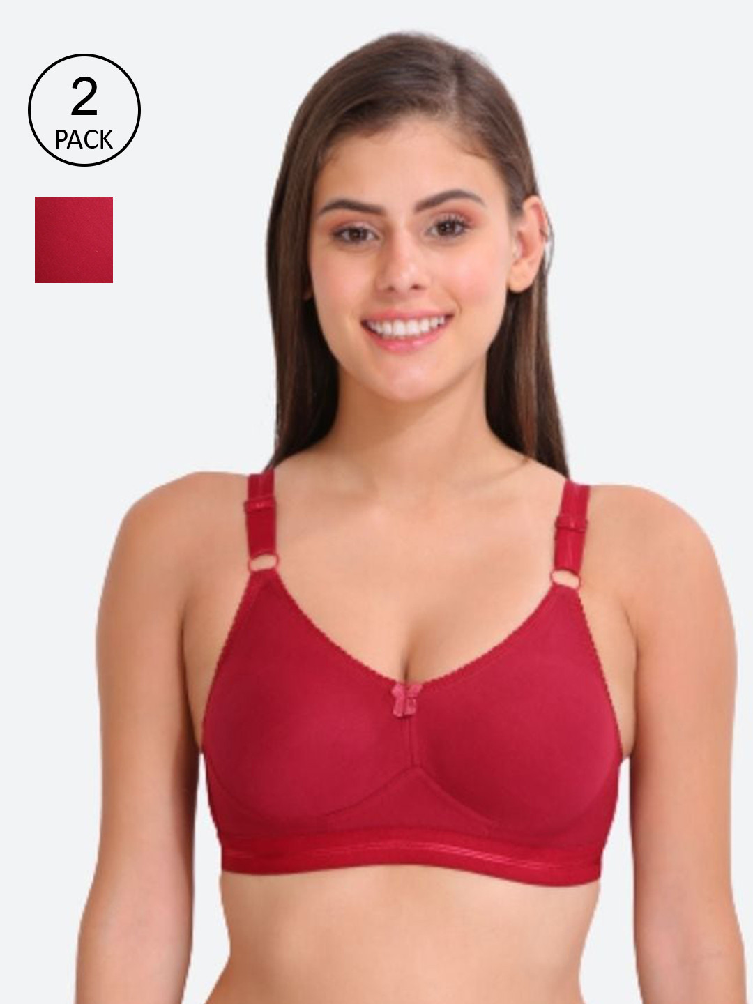Innocence Pack of 2 Non Wired Full Coverage Non Padded Everyday Bra, Maroon
Innocence Pack of 2 Non Wired Full Coverage Non Padded Everyday Bra, Maroon