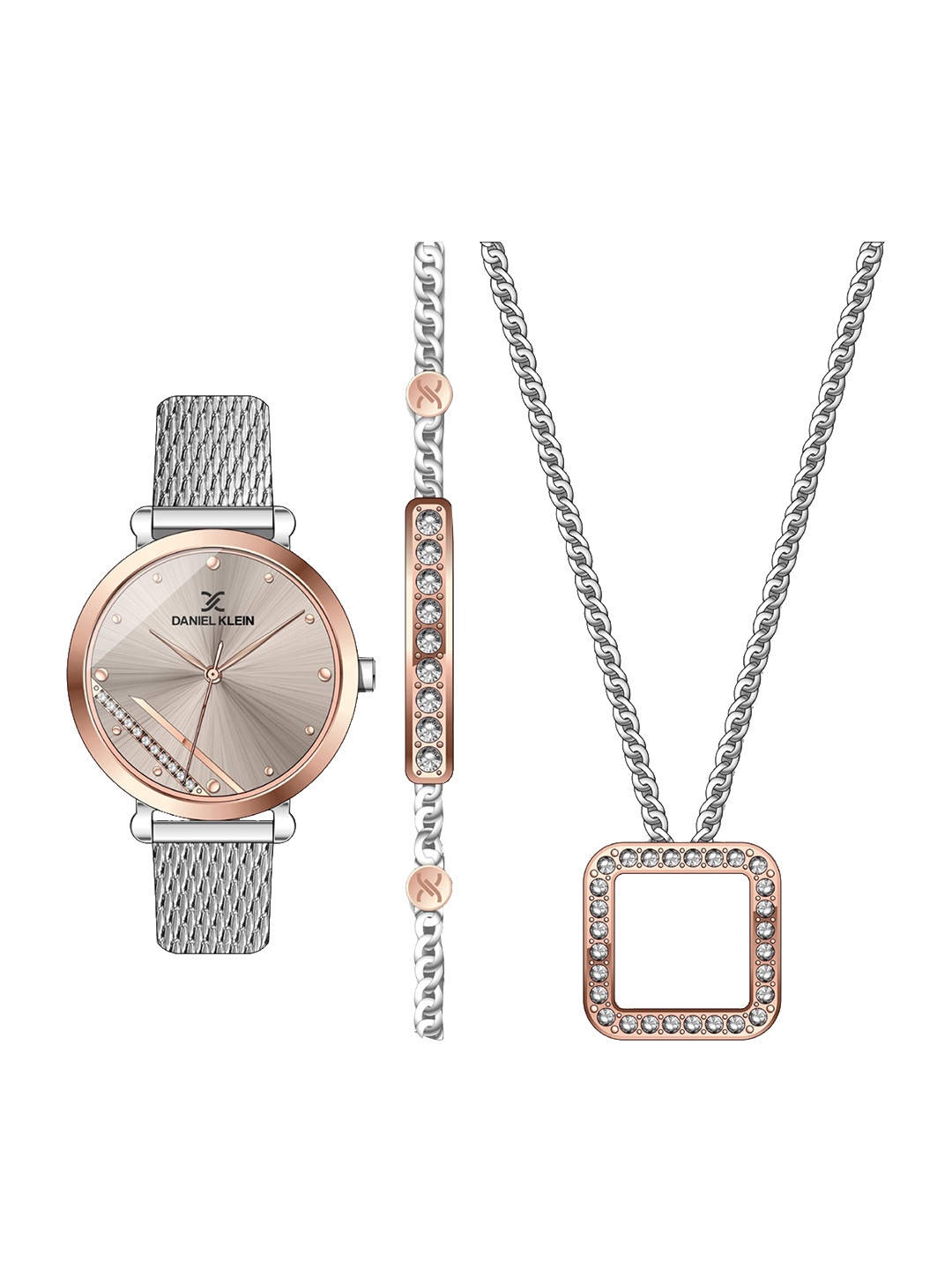 Daniel Klein Women Silver-Toned Embellished Dial & Silver Toned Bracelet Style Straps Analogue Watch
Daniel Klein Women Silver-Toned Embellished Dial & Silver Toned Bracelet Style Straps Analogue Watch