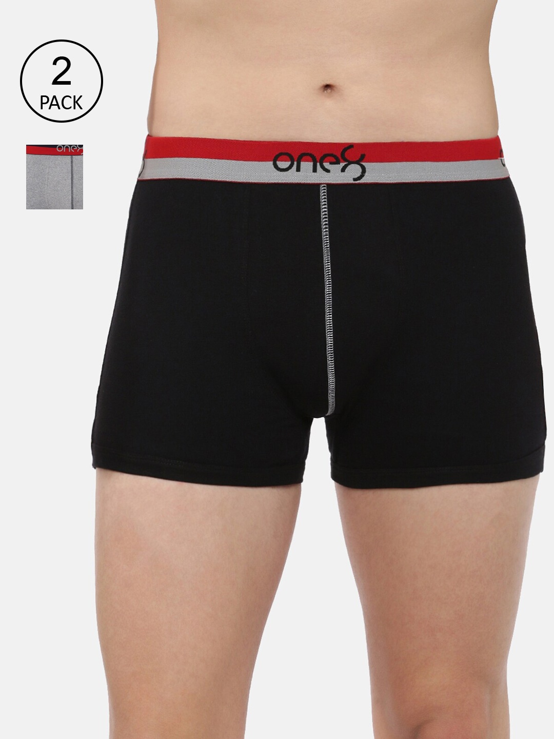 one8 by Virat Kohli Men Pack Of 2 Solid Pure Cotton Trunks ONE8_714_BLK_GR_2PC, Black
one8 by Virat Kohli Men Pack Of 2 Solid Pure Cotton Trunks ONE8_714_BLK_GR_2PC, Black
