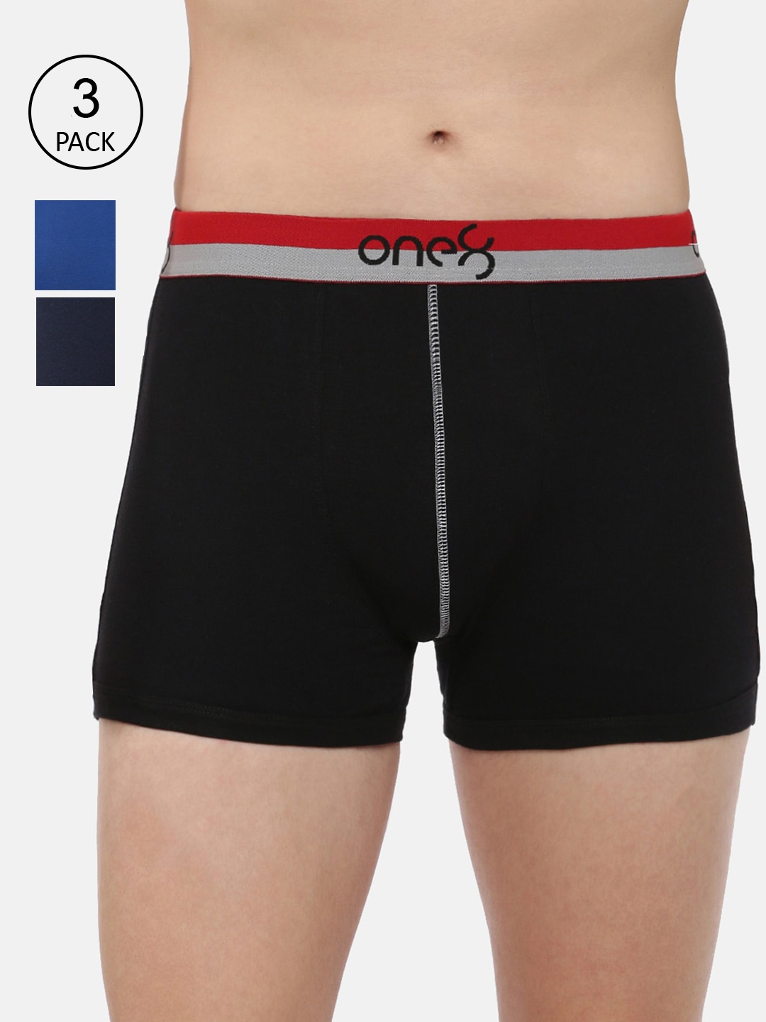 one8 by Virat Kohli Men Pack Of 3 Solid Pure Cotton Trunks ONE8_714_BLK_MBU_RBLU_3PC, Black
one8 by Virat Kohli Men Pack Of 3 Solid Pure Cotton Trunks ONE8_714_BLK_MBU_RBLU_3PC, Black