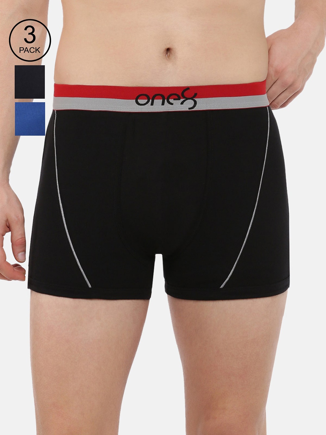 one8 by Virat Kohli Men Pack of 3 Solid Cotton Trunks ONE8_715_BLK_NB_RBLU_3PC, Blue
one8 by Virat Kohli Men Pack of 3 Solid Cotton Trunks ONE8_715_BLK_NB_RBLU_3PC, Blue