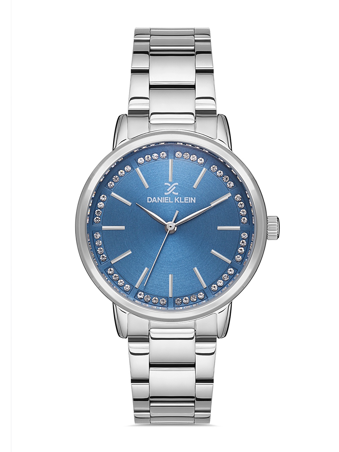 Daniel Klein Women Blue Embellished Dial & Silver Toned Stainless Steel Bracelet Style Straps Analogue Watch
Daniel Klein Women Blue Embellished Dial & Silver Toned Stainless Steel Bracelet Style Straps Analogue Watch