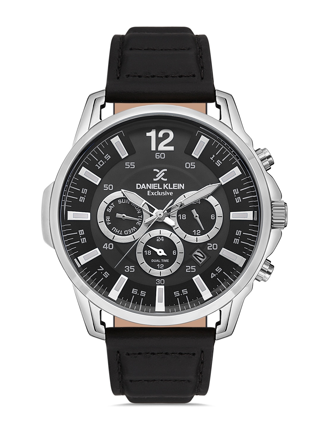 Daniel Klein Men Silver-Toned Dial & Black Leather Textured Straps Analogue Watch DK 1 13134-1
Daniel Klein Men Silver-Toned Dial & Black Leather Textured Straps Analogue Watch DK 1 13134-1
