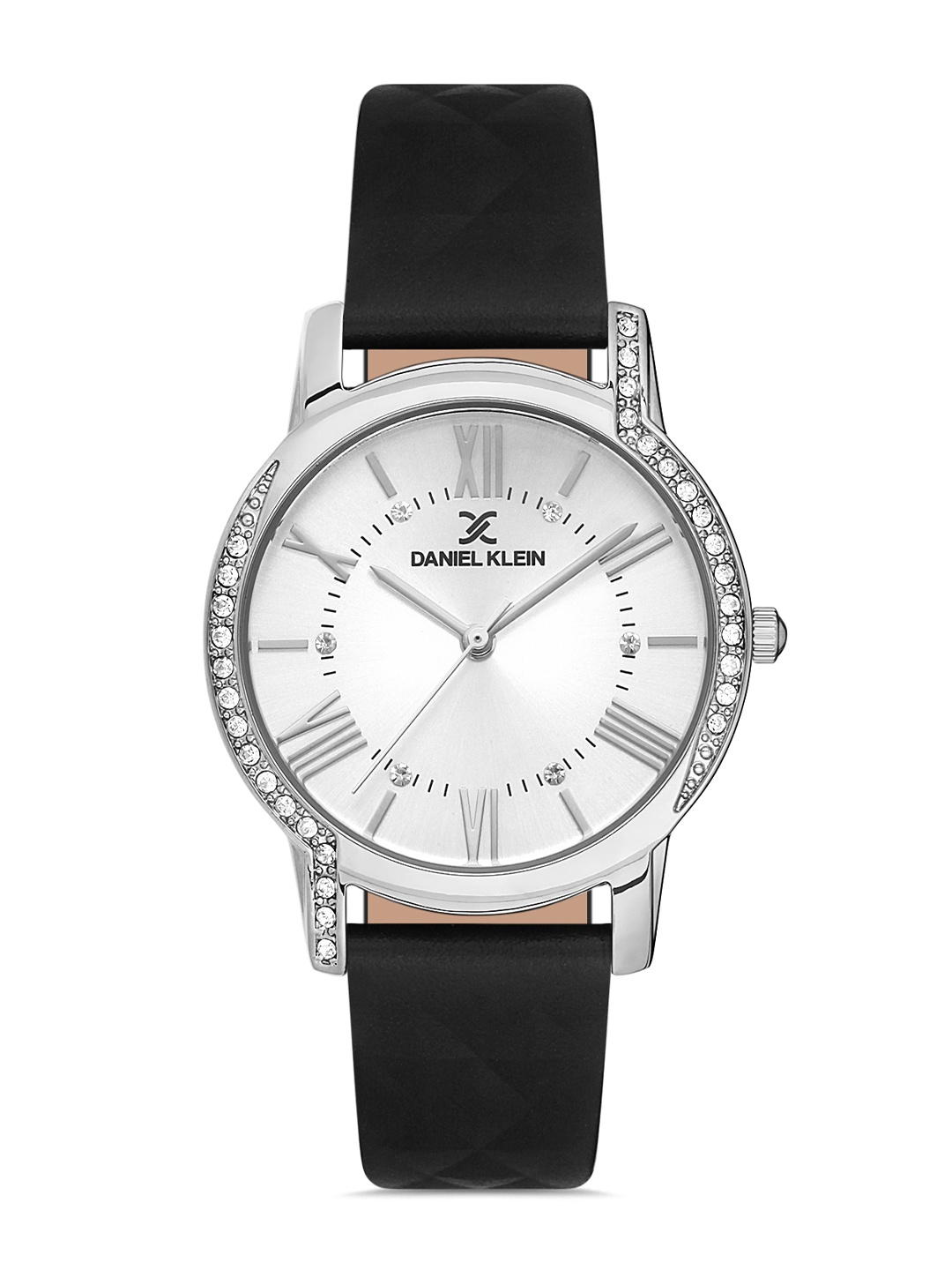 Daniel Klein Women Silver-Toned Embellished Dial & Black Leather Straps Analogue Watch
Daniel Klein Women Silver-Toned Embellished Dial & Black Leather Straps Analogue Watch
