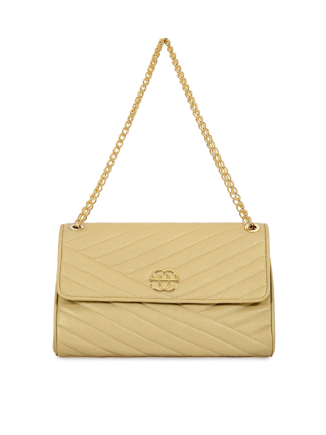 Eske Gold-Toned Leather Swagger Sling Bag with Quilted