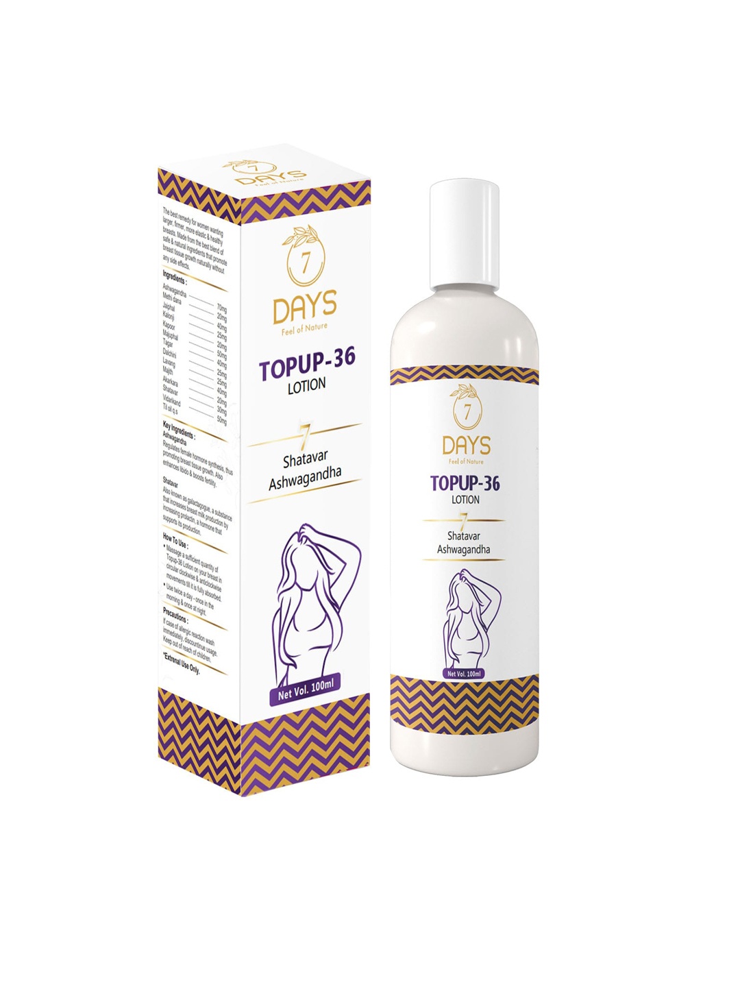 7 DAYS Topup-36 Breast Firming Lotion - 100ml, Orange