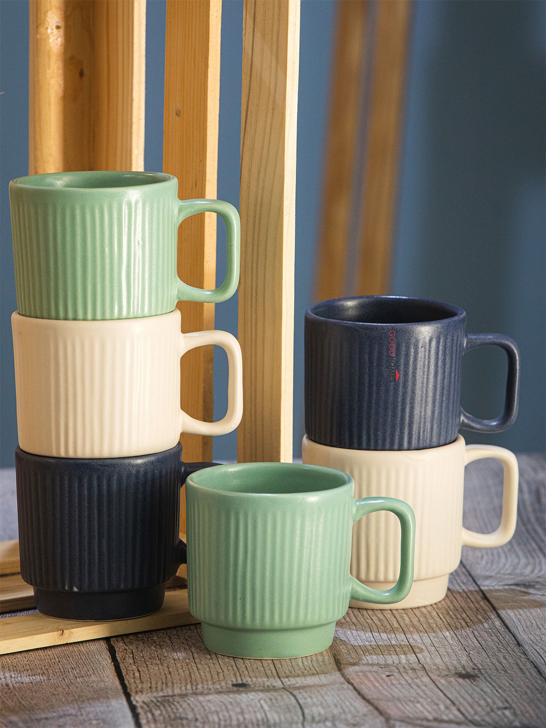 GOODHOMES Green Set Of 6 Dishwasher And Microwave Safe Stoneware Matte Mugs 220 ml Each
GOODHOMES Green Set Of 6 Dishwasher And Microwave Safe Stoneware Matte Mugs 220 ml Each