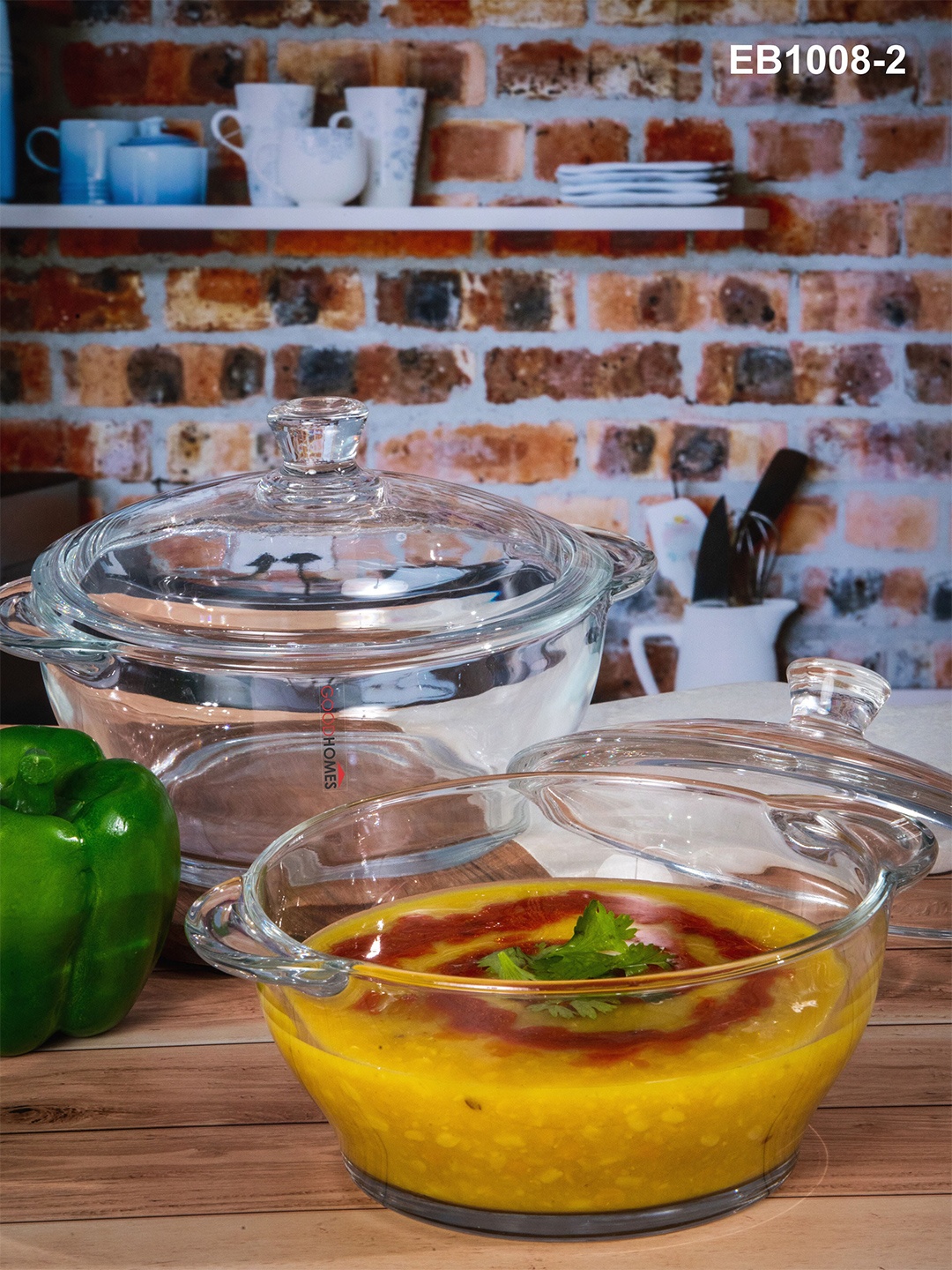 GOODHOMES Set Of 2 Transparent Glass Dishwasher & Microwave safe Casserole & Lid 1L each
GOODHOMES Set Of 2 Transparent Glass Dishwasher & Microwave safe Casserole & Lid 1L each